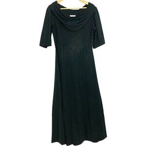 Formal Fashions Maxi Dress Black Performance Choir Short Sleeve Drape Neck 8